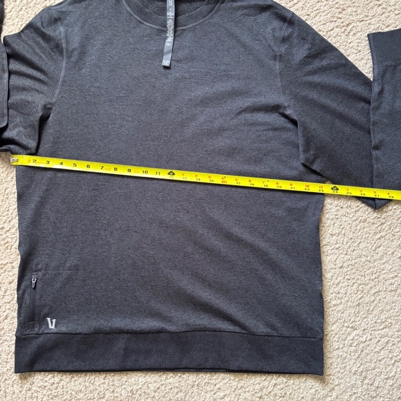 Vuori Men's Ponto Performance Crew Long Sleeve Shirt Color: Charcoal Heather XL - Picture 13 of 15
